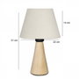 Opviq AYD-3644 Lámpara de mesa de madera y tela crema